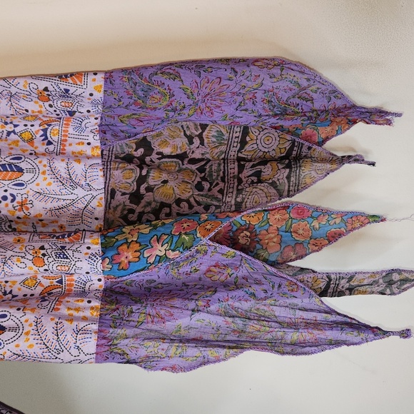 HIPPIE FOREVER Handmade Patchwork Handkerchief Pants, size OS - Picture 3 of 10